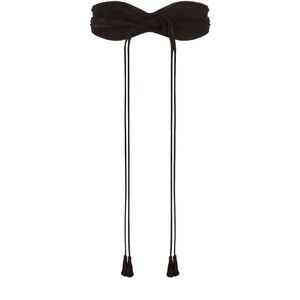 Maje Black Suede Tassel Tie Belt One Size